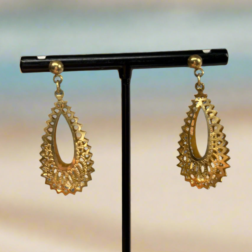 Goldtone Filigree Drop Earrings