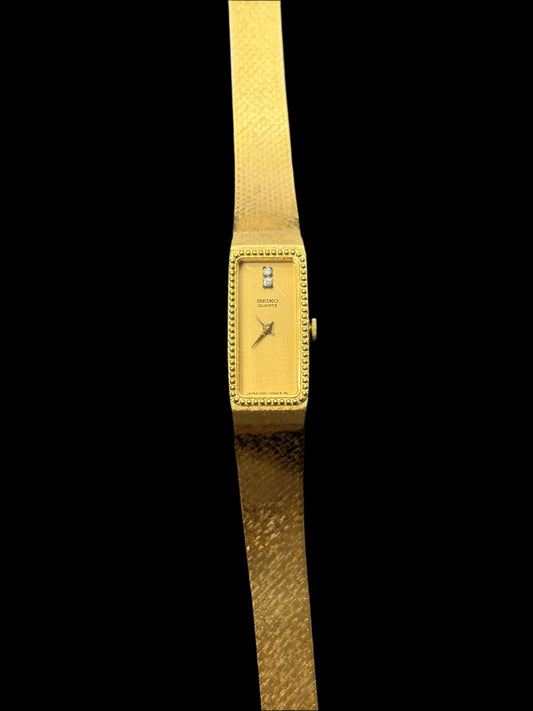 Seiko Tank Diamond 12 Hour Marker Quartz