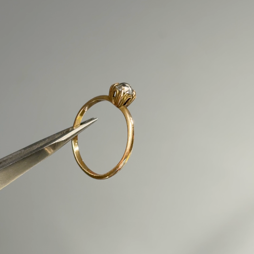 Antique Gold Filled Solitaire Paste Ring