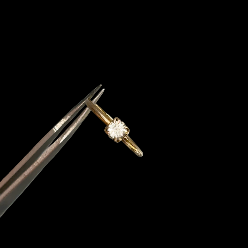 Antique Gold Filled Solitaire Paste Ring