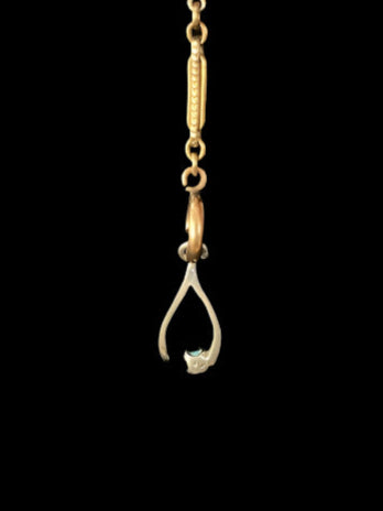 Sterling Silver Wishbone w Stone Charm