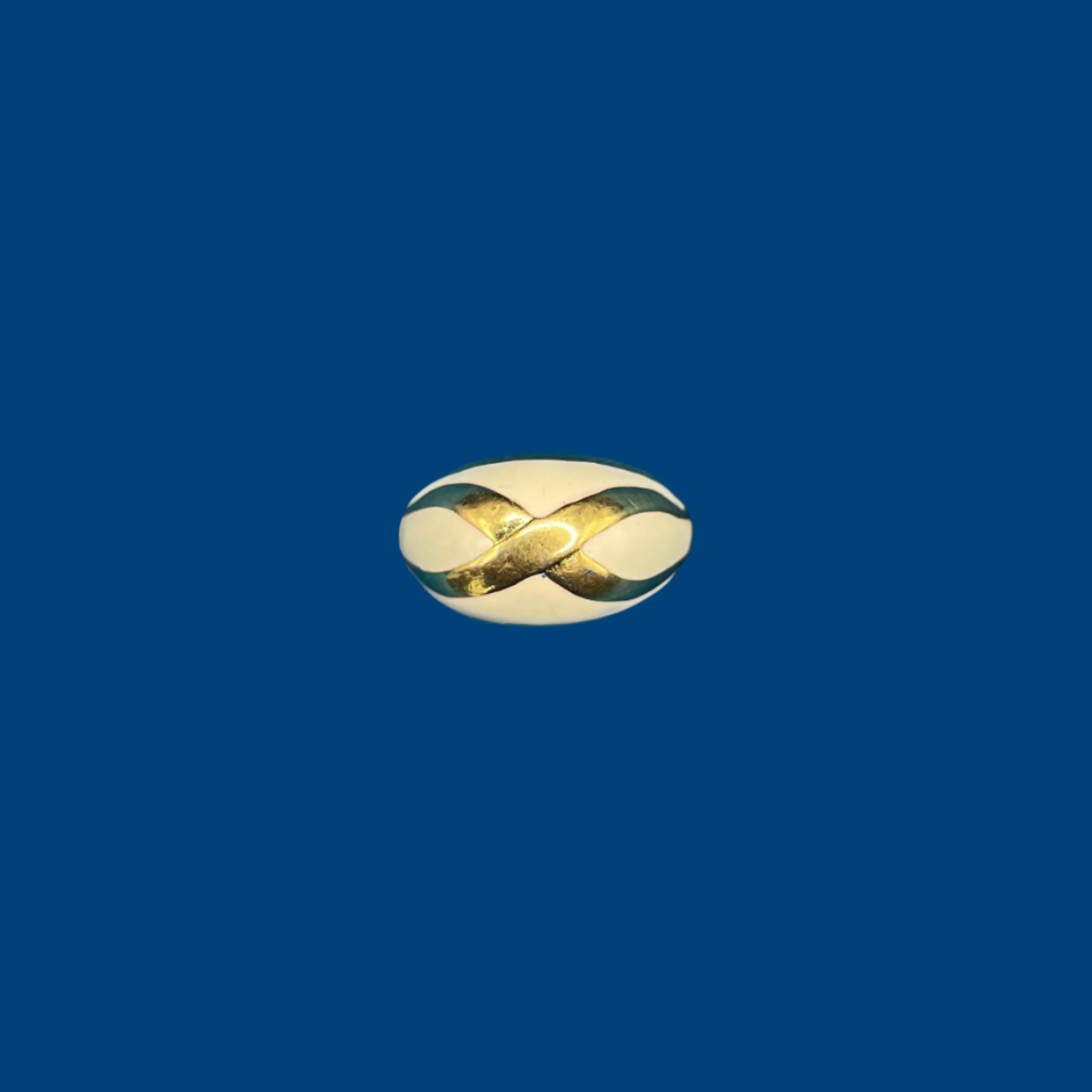 80's Avon White Enamel Gold-tone Ring