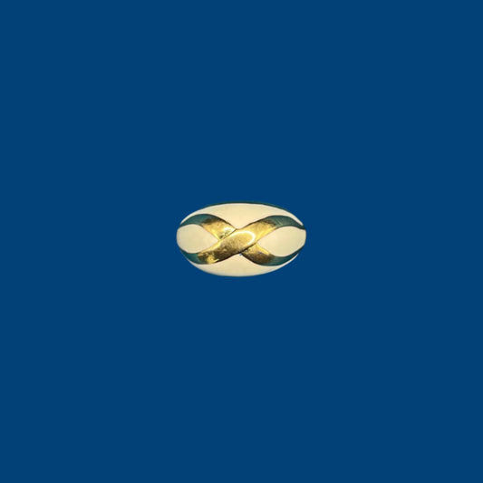 80's Avon White Enamel Gold-tone Ring