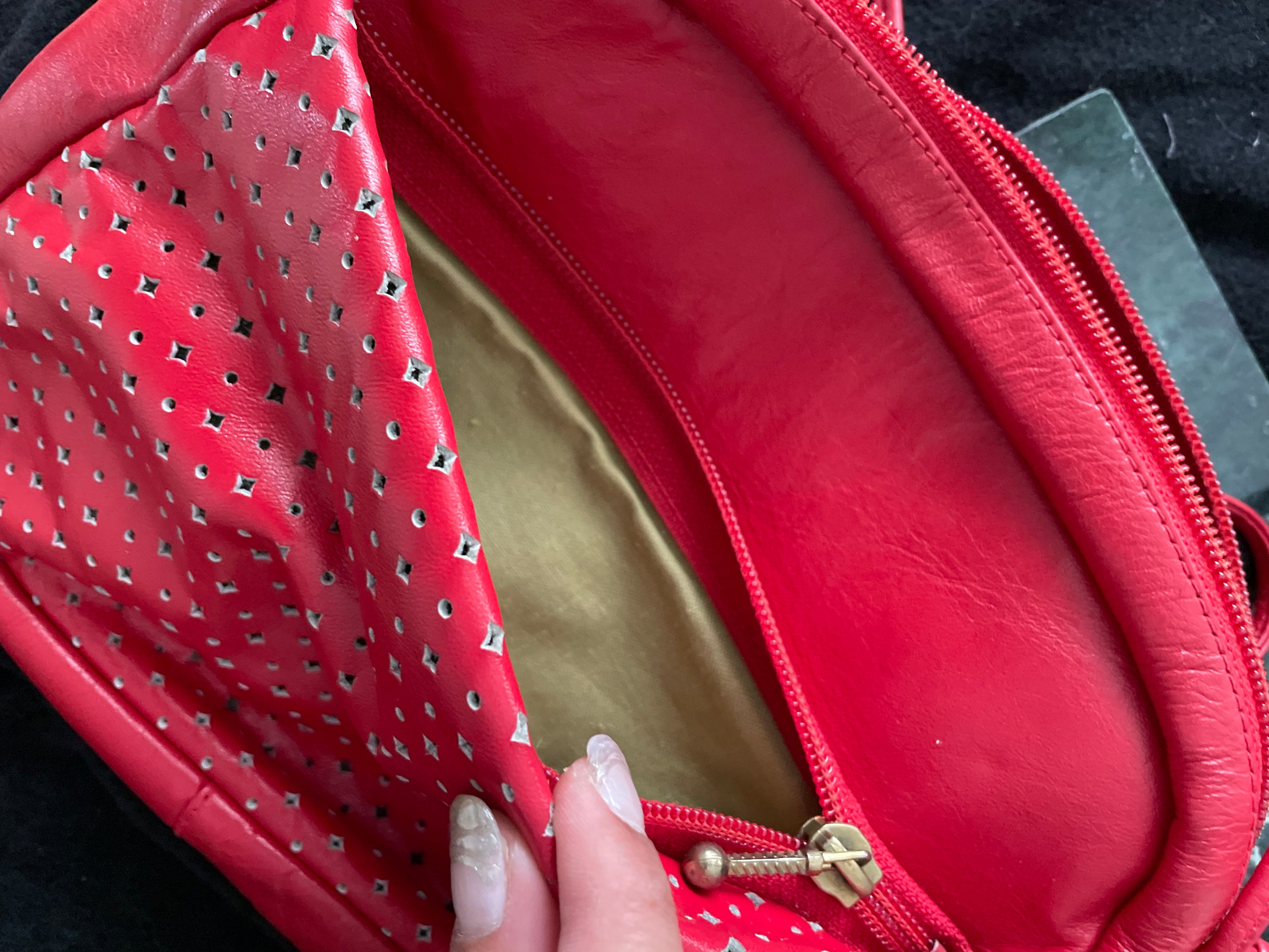 90s Red Perforated Purse