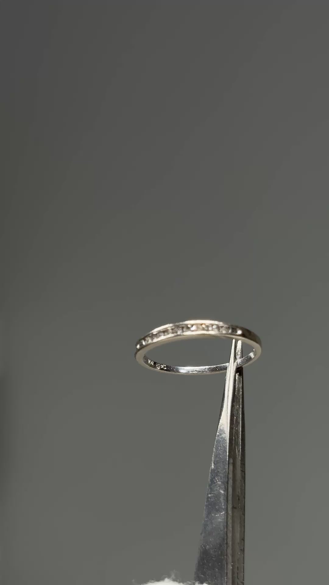 Estate 10KT White Gold Half Eternity Diamond Band