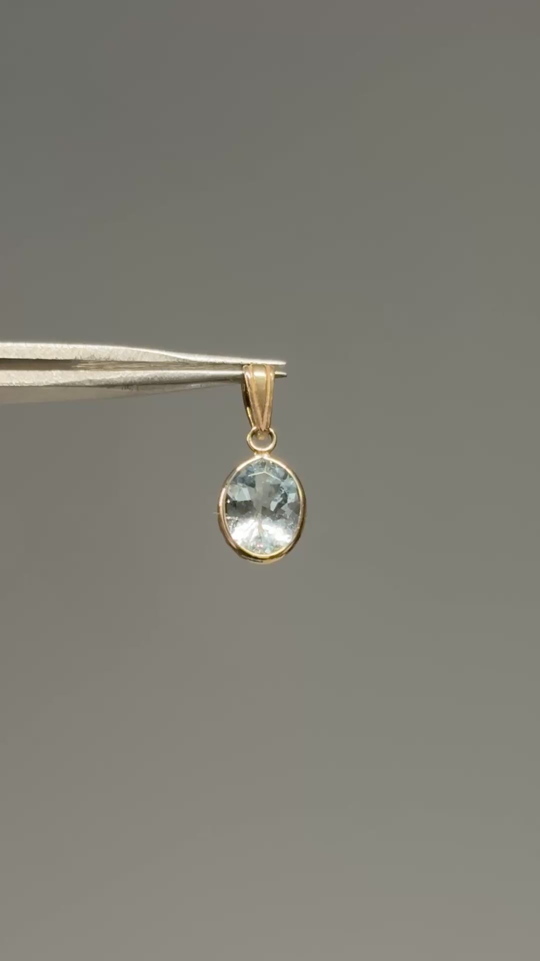 14KT Bezel-set 2.1ct Natural Topaz Pendant