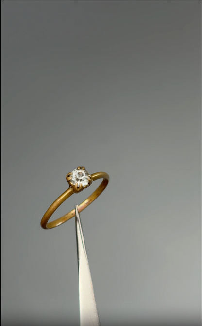 Antique Gold Filled Solitaire Paste Ring