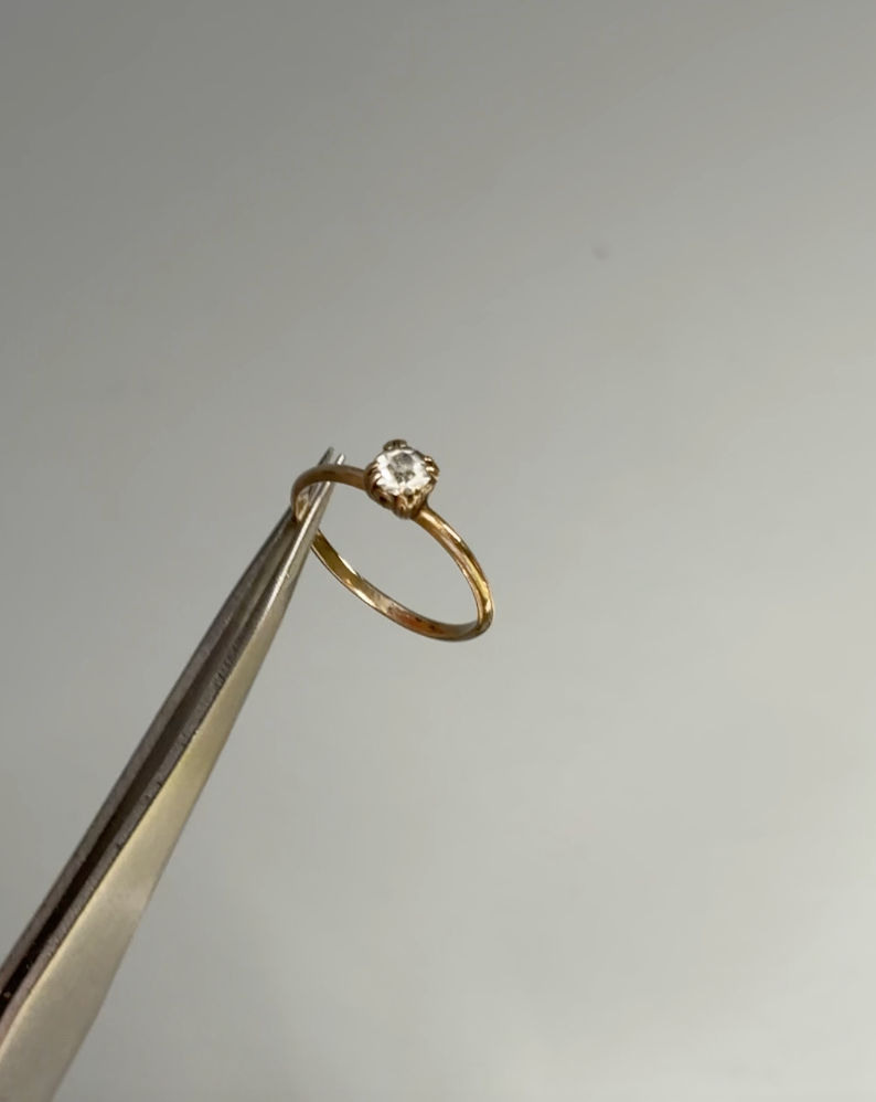 Antique Gold Filled Solitaire Paste Ring