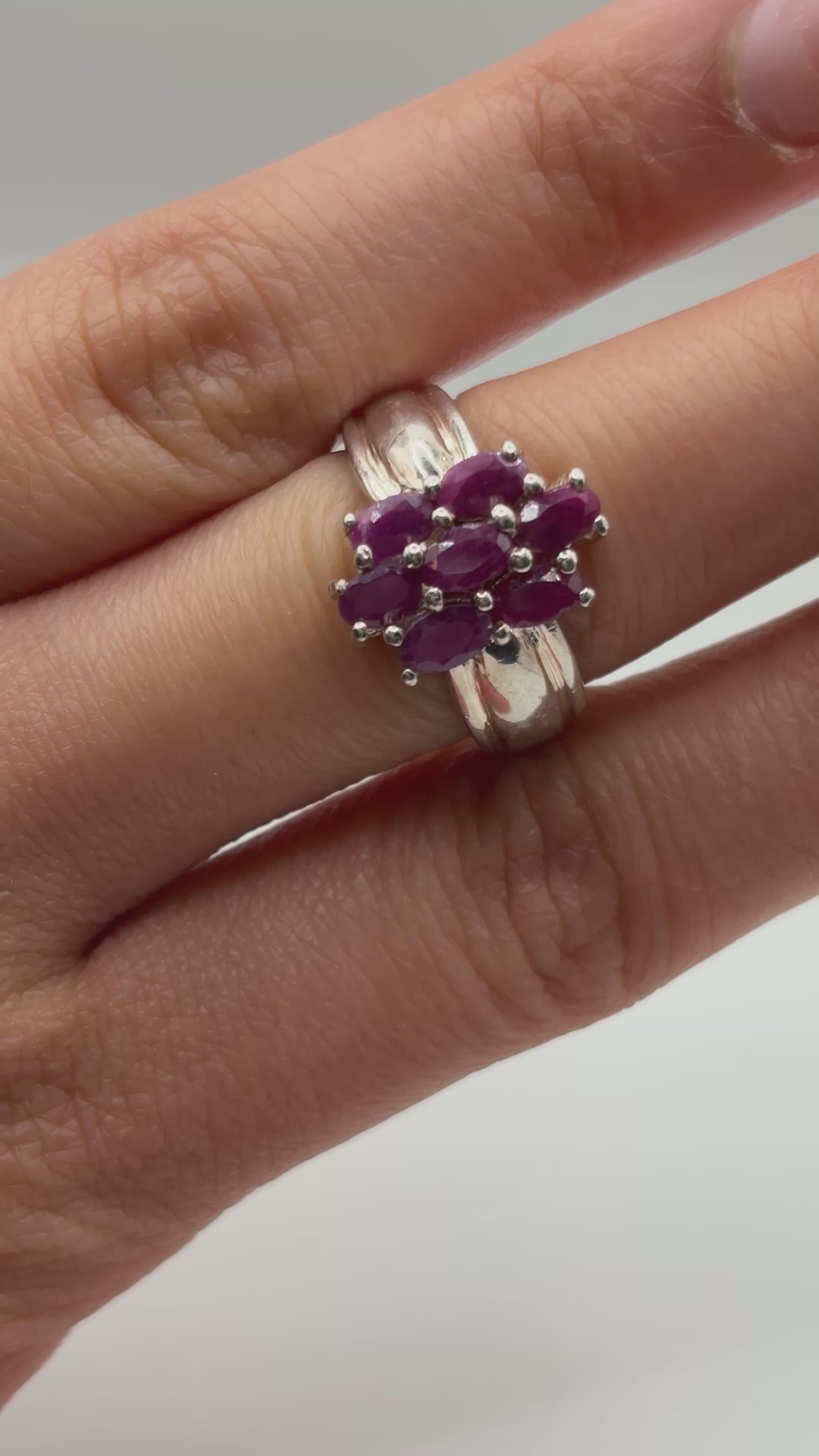 925 Ruby Cluster Ring