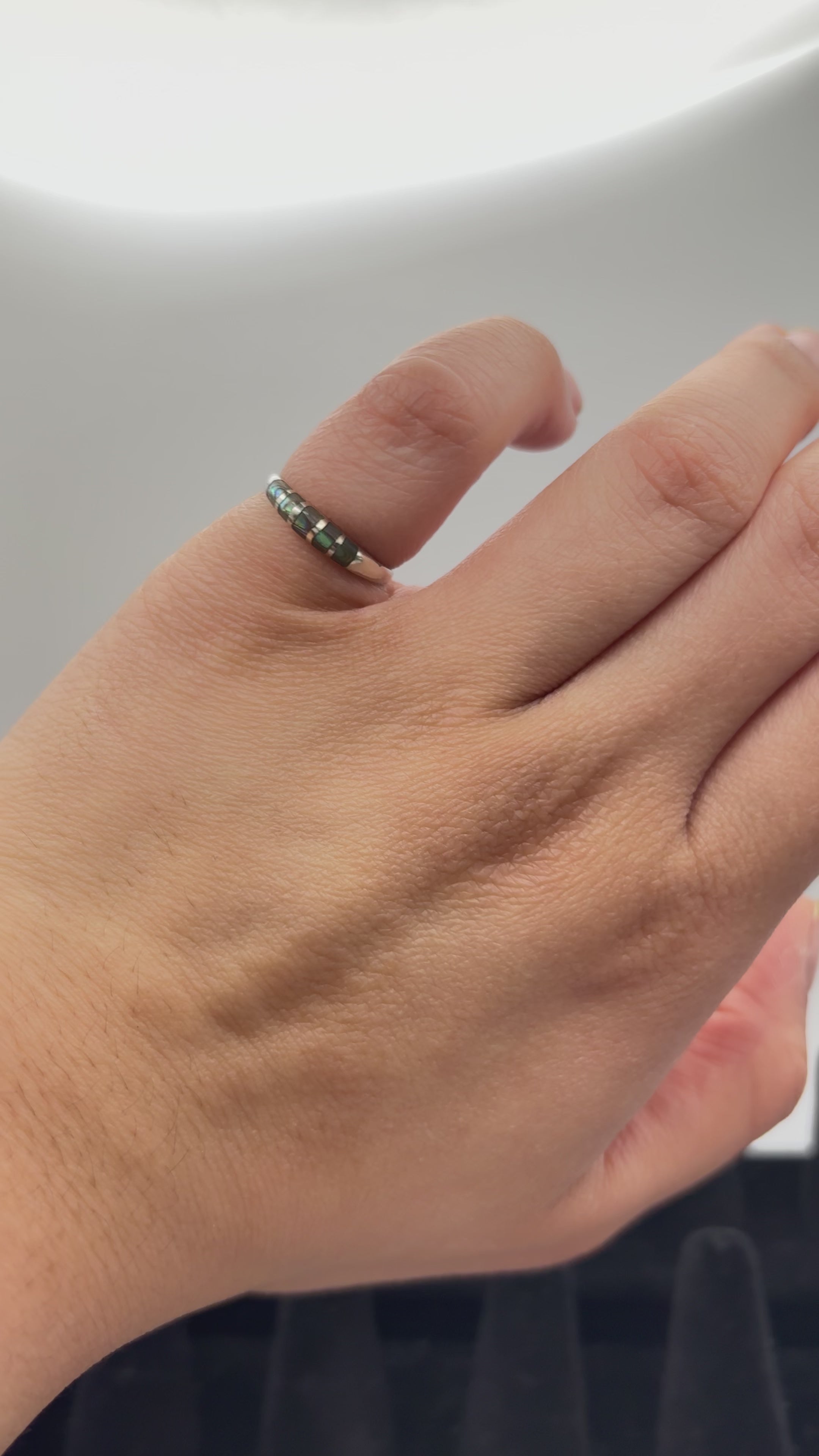 Sterling Silver Abalone Dome Ring